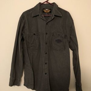 Vintage Harley-Davidson Grey Button Down